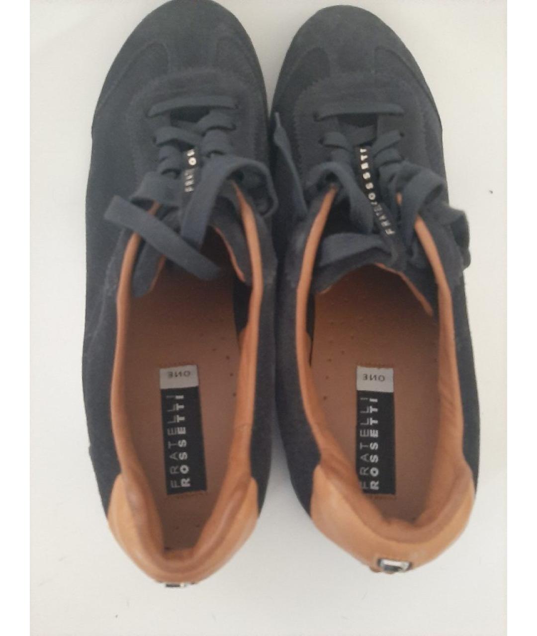 FRATELLI ROSSETTI Темно-синие замшевые низкие кроссовки / кеды, фото 3