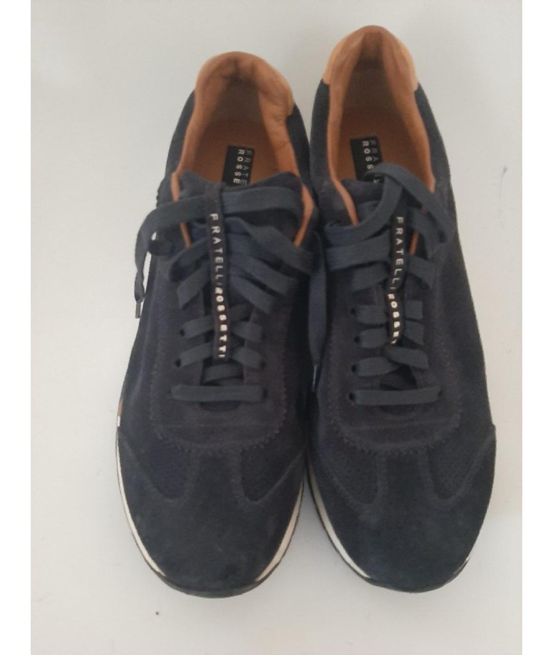 FRATELLI ROSSETTI Темно-синие замшевые низкие кроссовки / кеды, фото 2