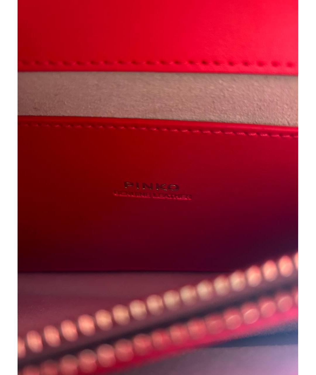 PINKO Красная кожаная сумка через плечо, фото 9