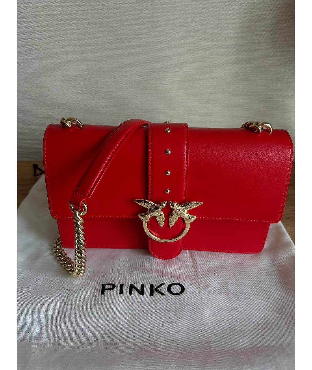 PINKO Красная кожаная сумка через плечо, фото 2