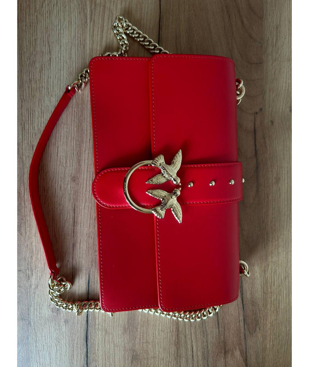 PINKO Красная кожаная сумка через плечо, фото 10