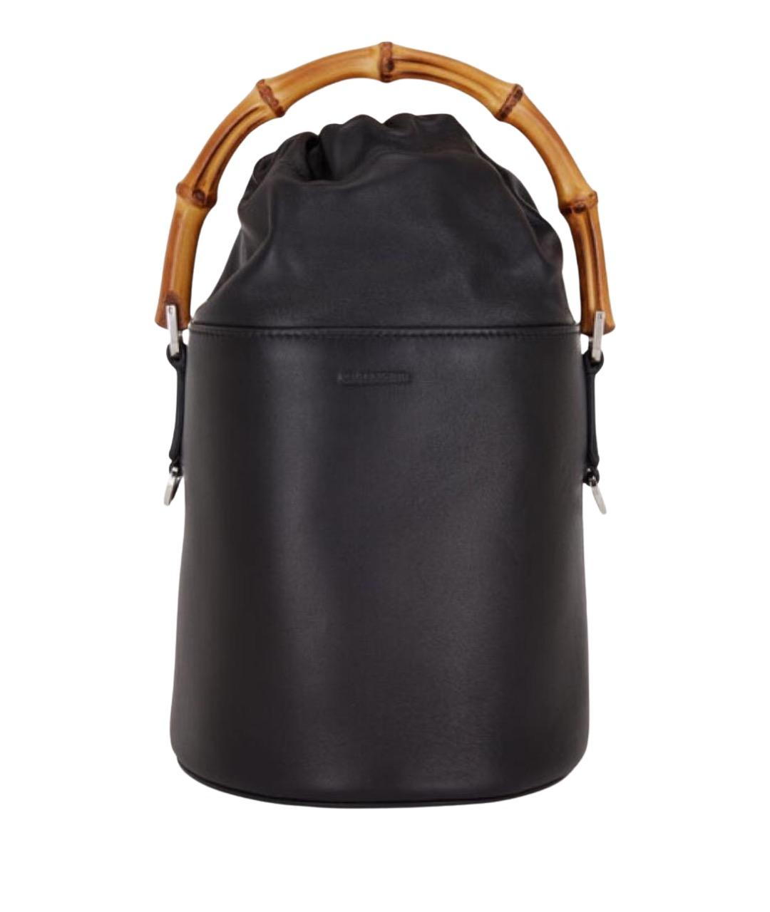 JIL SANDER Черная кожаная сумка через плечо, фото 1