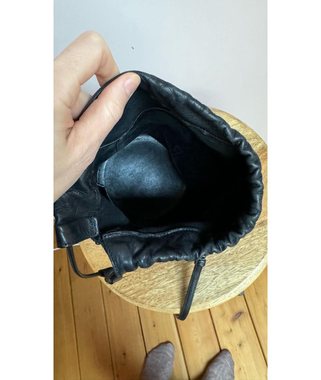 JIL SANDER Черная кожаная сумка через плечо, фото 5