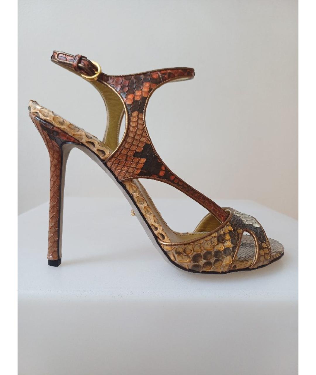 SERGIO ROSSI Мульти кожаные босоножки, фото 10