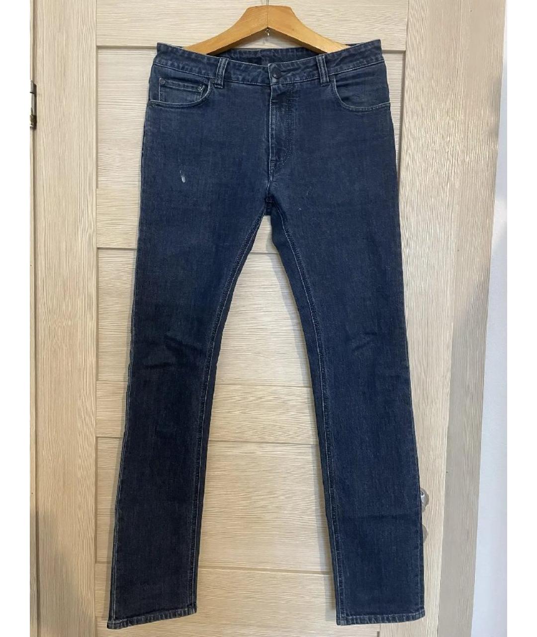 ETRO Темно-синие хлопко-полиэстеровые джинсы скинни, фото 9