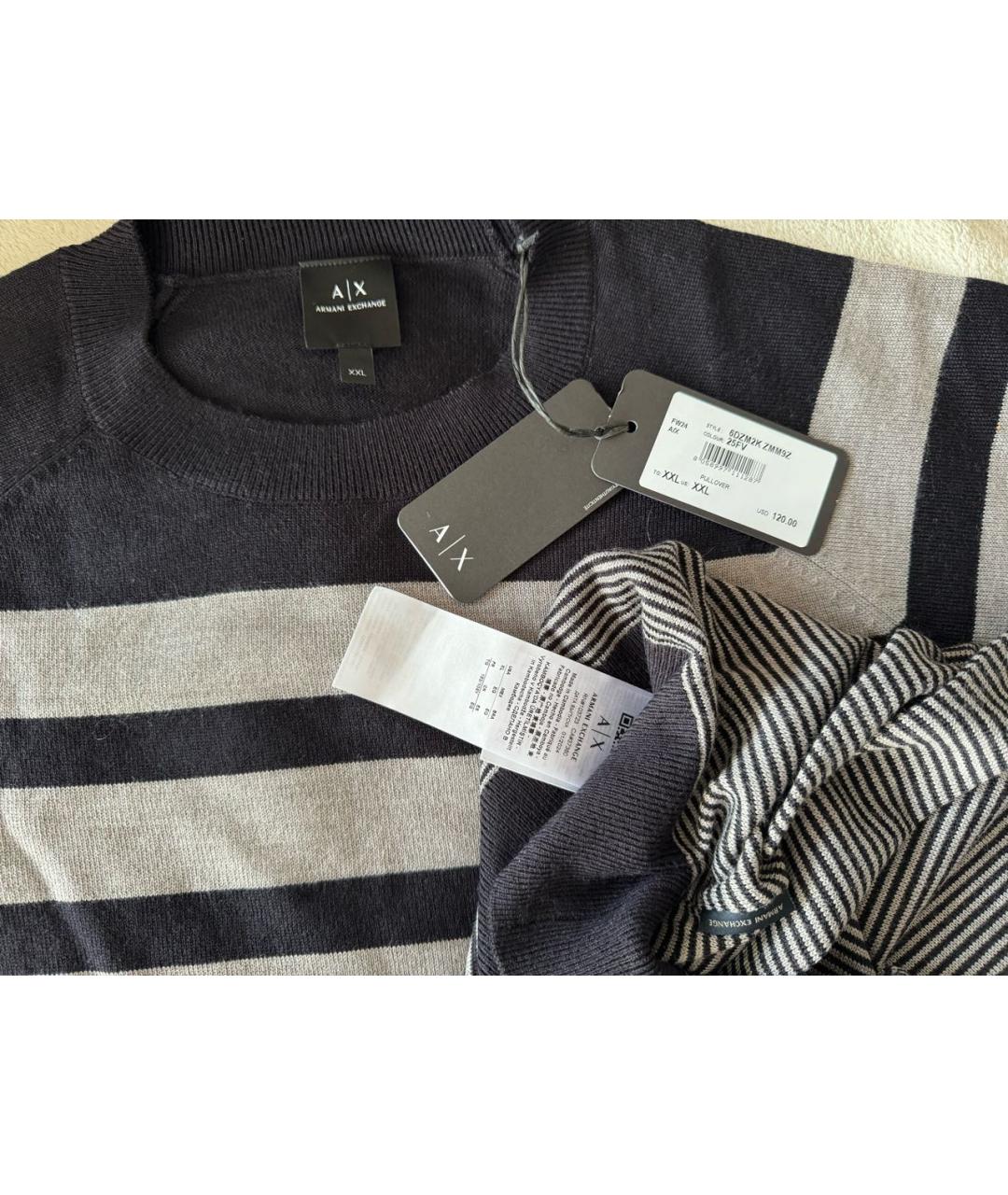 ARMANI EXCHANGE Серый шерстяной джемпер / свитер, фото 4