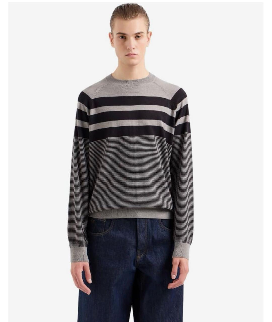 ARMANI EXCHANGE Серый шерстяной джемпер / свитер, фото 5