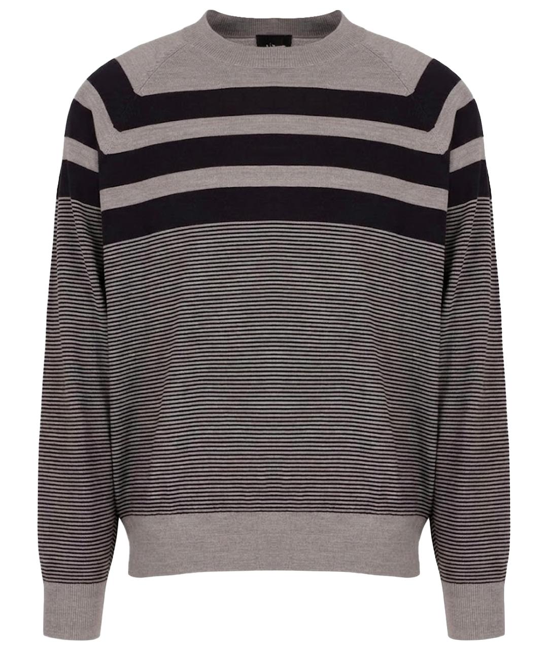 ARMANI EXCHANGE Серый шерстяной джемпер / свитер, фото 1