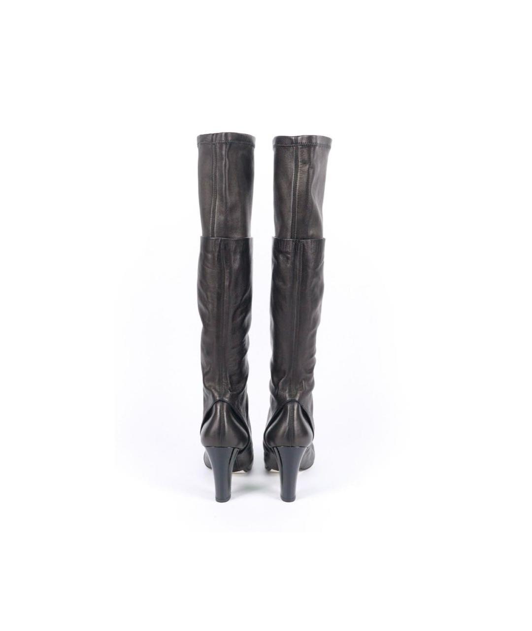 CHANEL Черные кожаные сапоги, фото 4