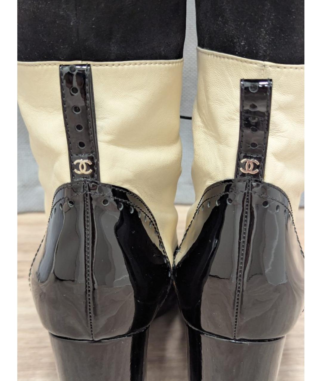 CHANEL Черные кожаные сапоги, фото 5