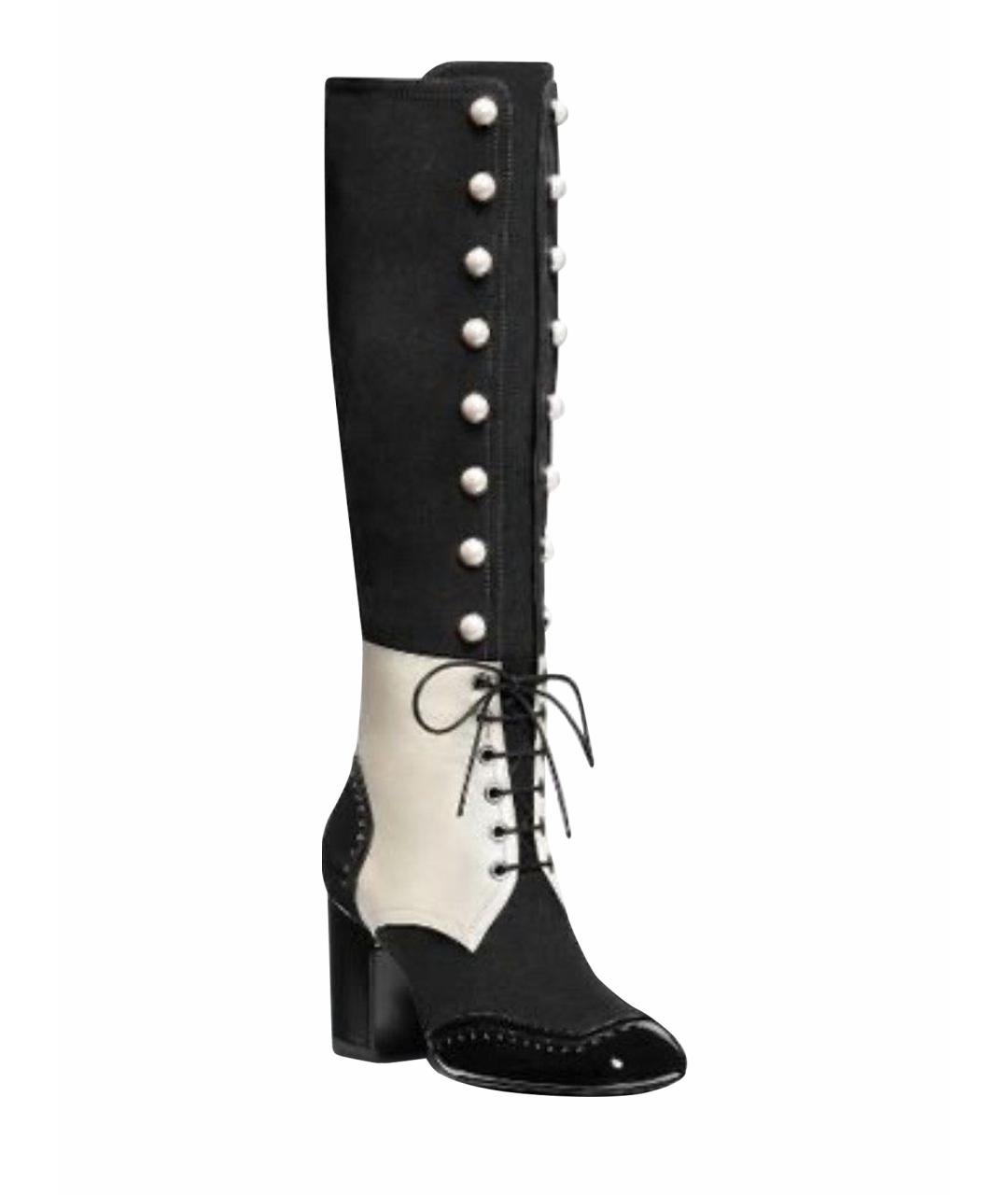 CHANEL Черные кожаные сапоги, фото 11