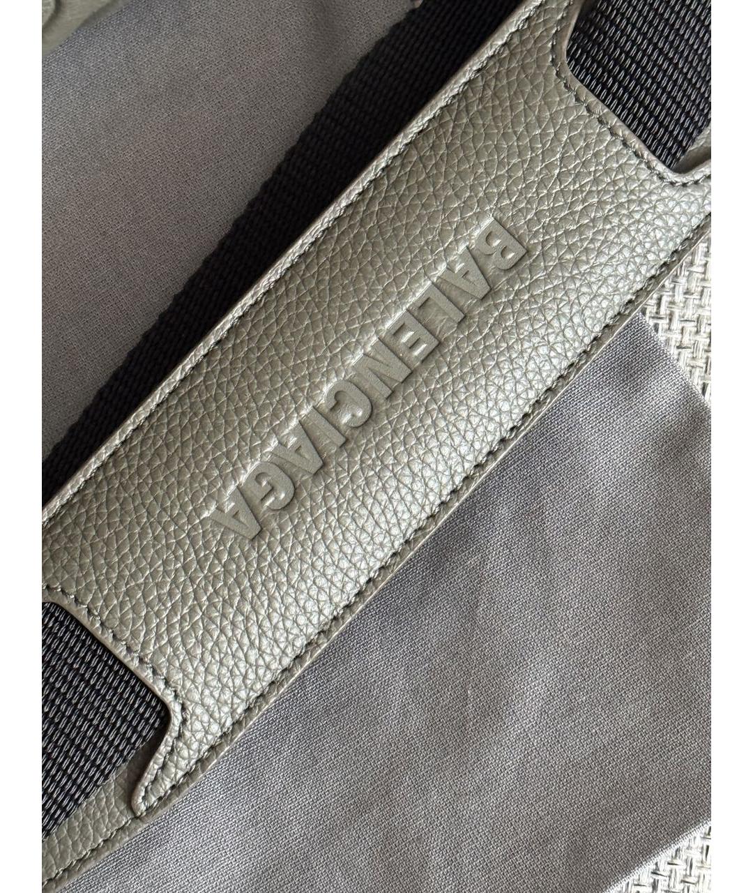 BALENCIAGA Хаки кожаная сумка на плечо, фото 3