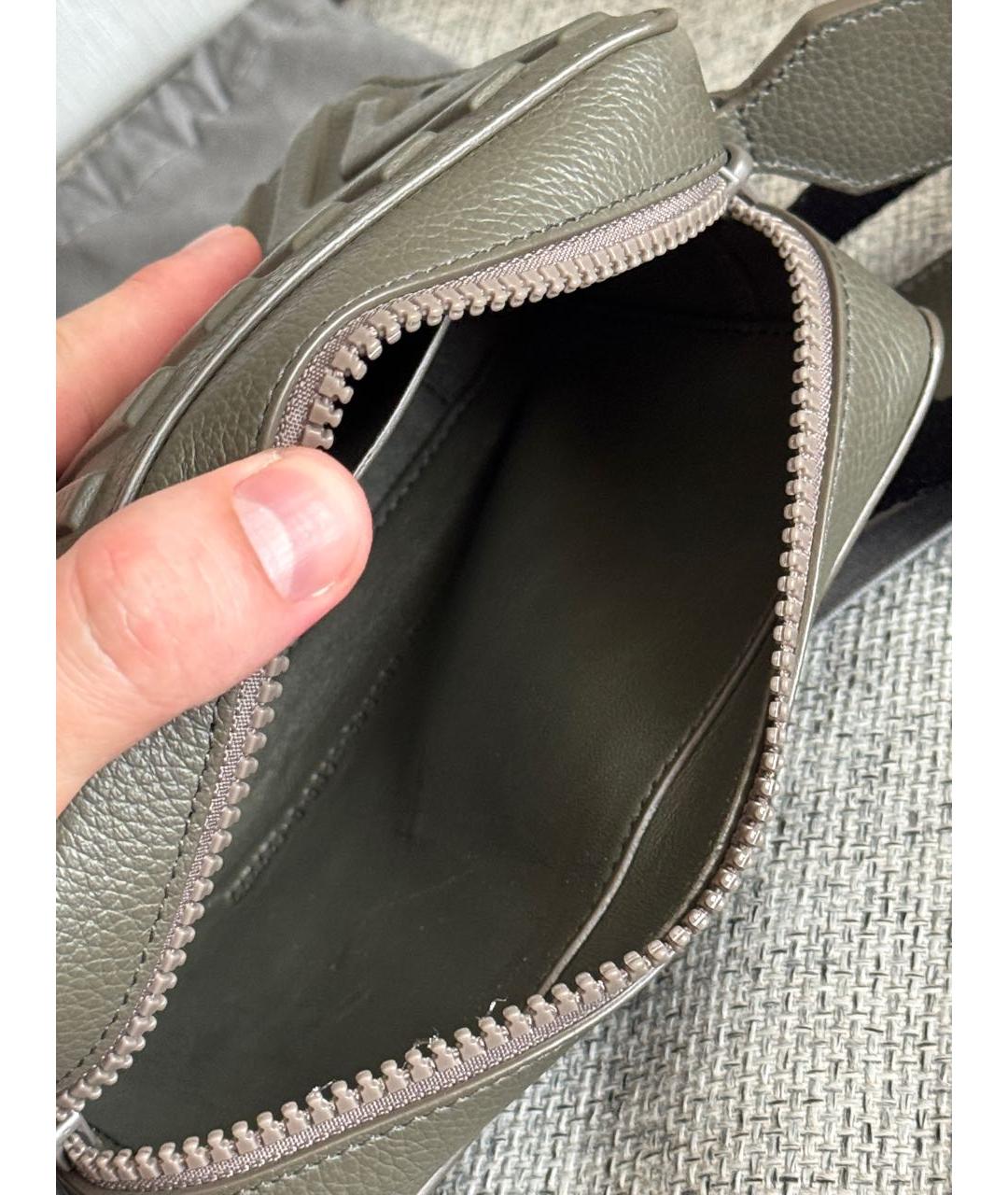 BALENCIAGA Хаки кожаная сумка на плечо, фото 8