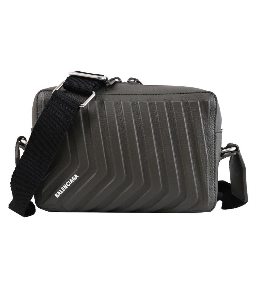 BALENCIAGA Хаки кожаная сумка на плечо, фото 9