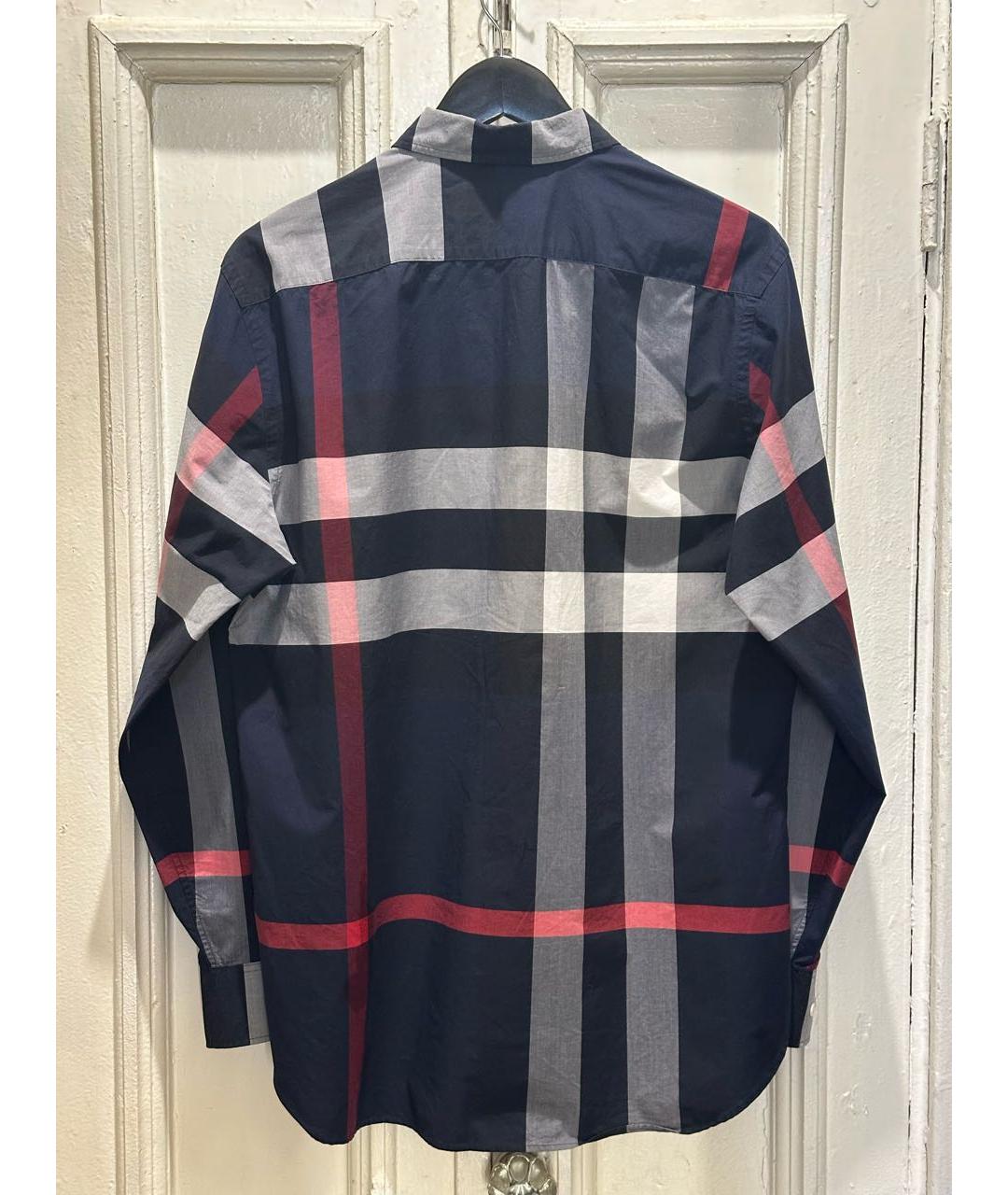 BURBERRY Темно-синяя хлопковая кэжуал рубашка, фото 2