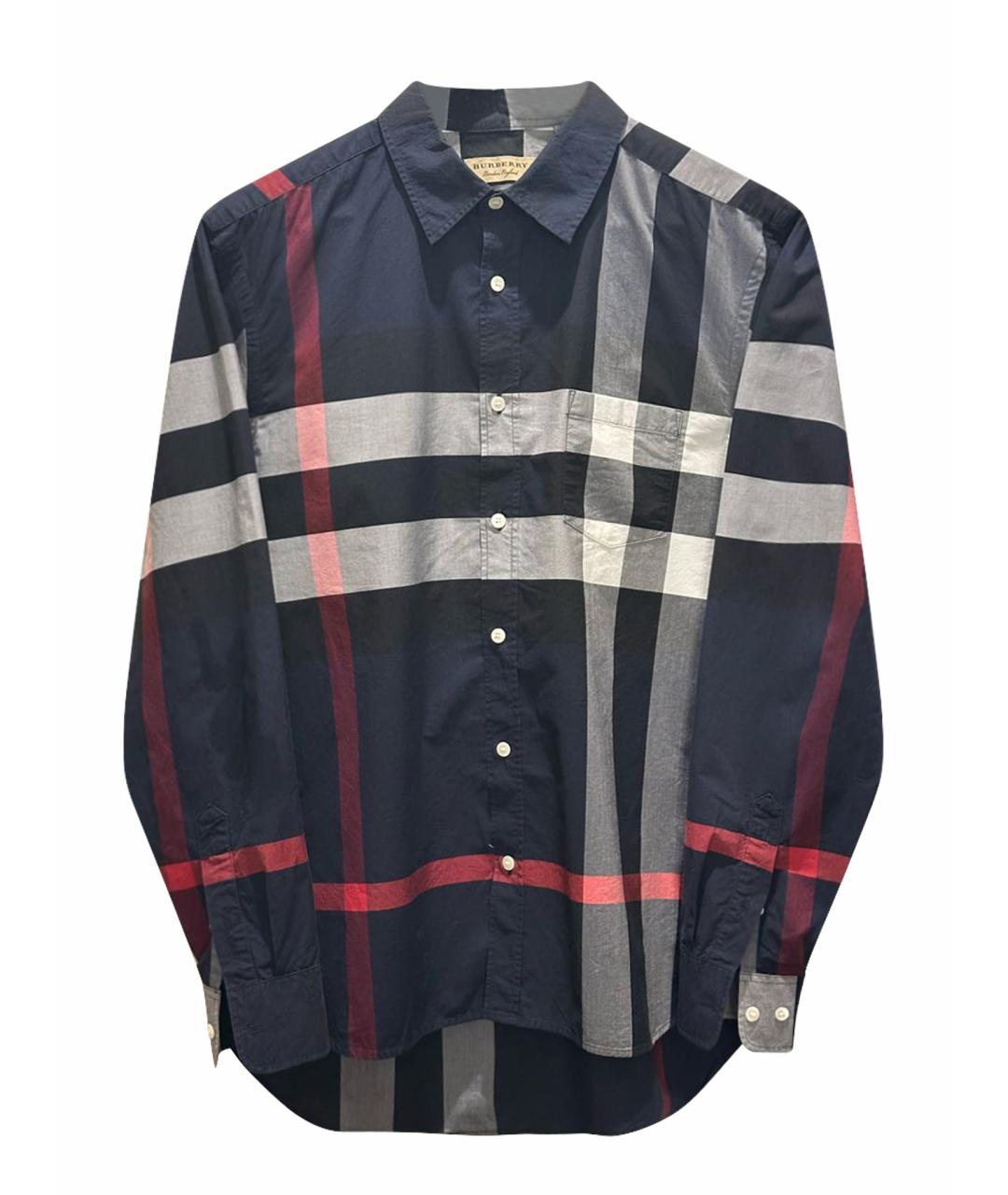 BURBERRY Темно-синяя хлопковая кэжуал рубашка, фото 1