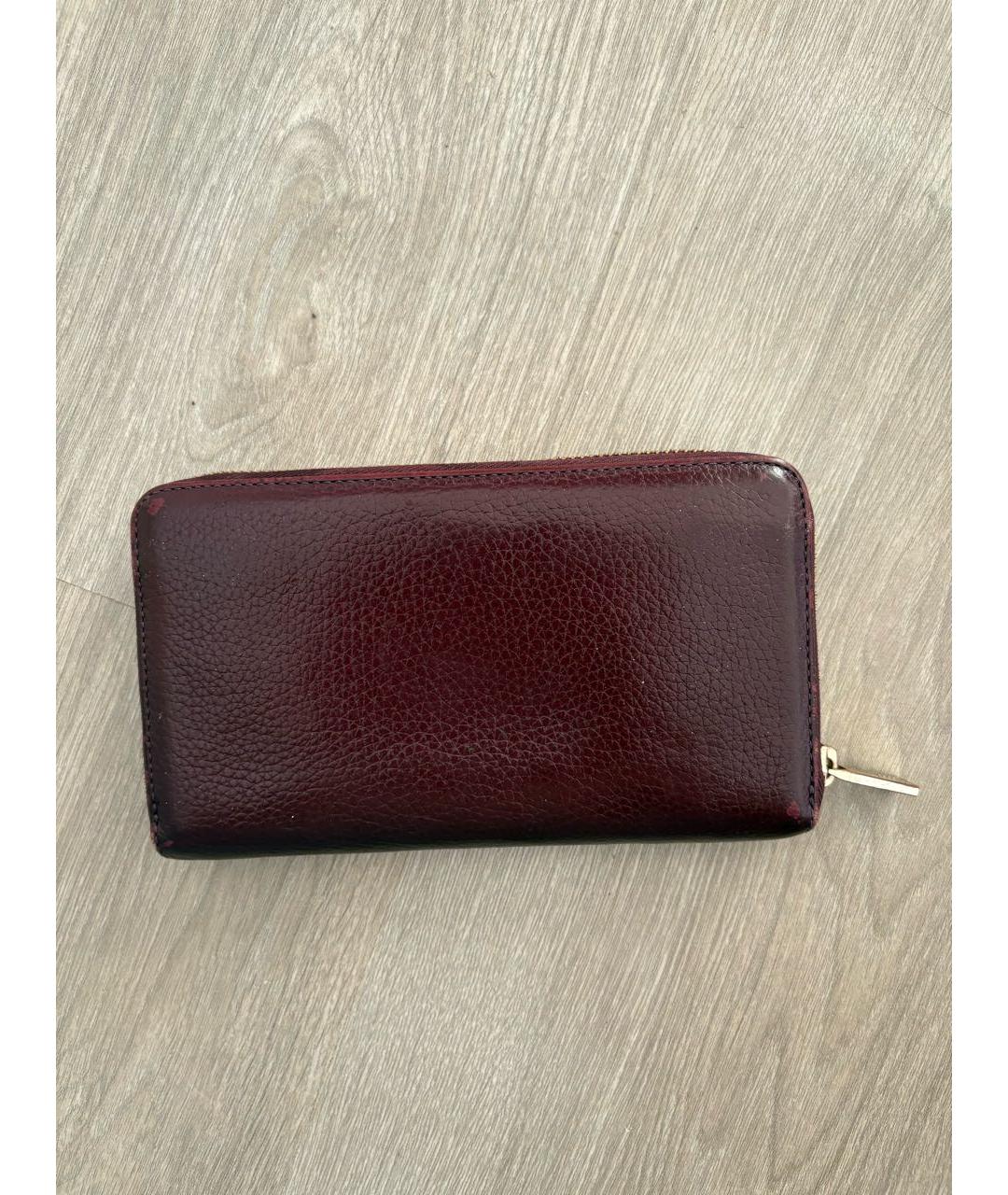 COCCINELLE Бордовый кожаный кошелек, фото 3