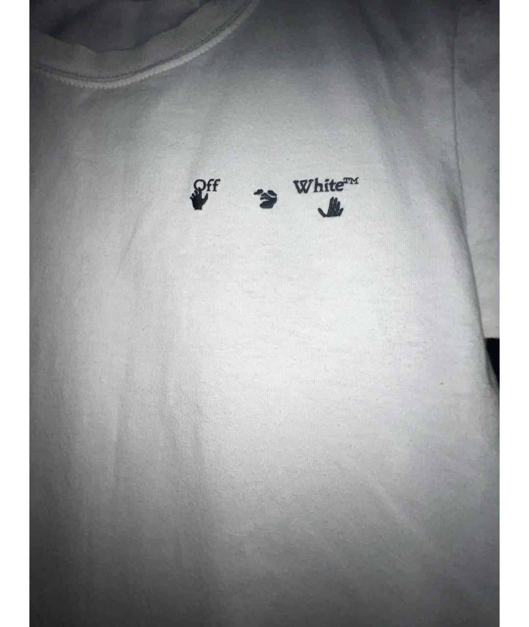 OFF-WHITE Белая хлопковая футболка, фото 4