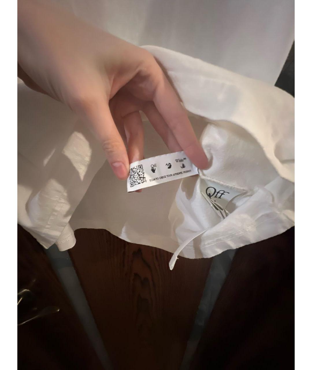 OFF-WHITE Белая хлопковая футболка, фото 5