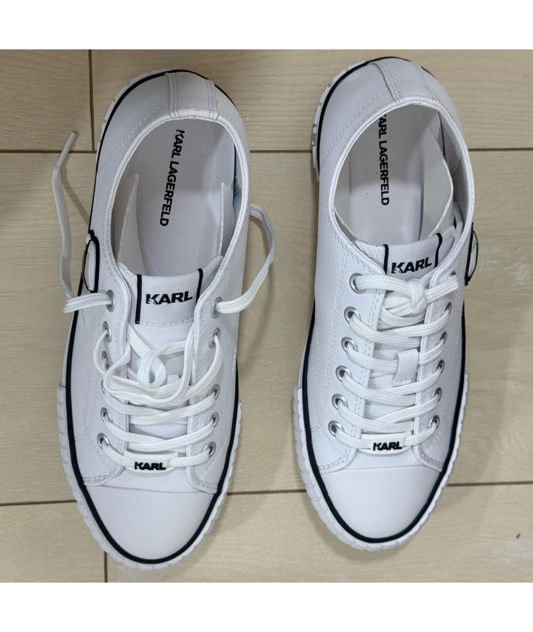 KARL LAGERFELD Белые кожаные кеды, фото 3