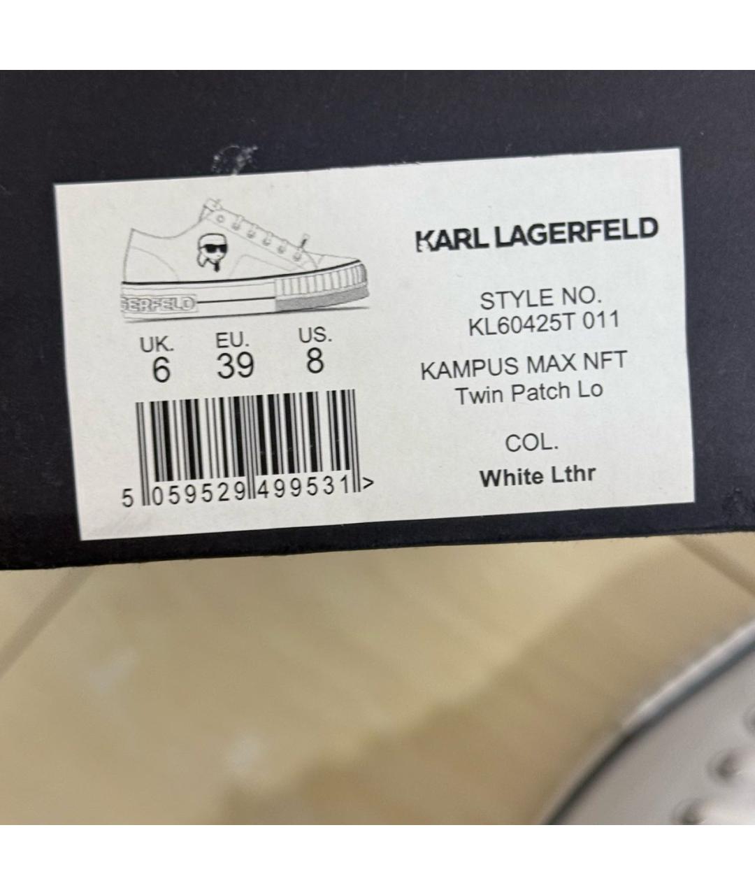 KARL LAGERFELD Белые кожаные кеды, фото 5