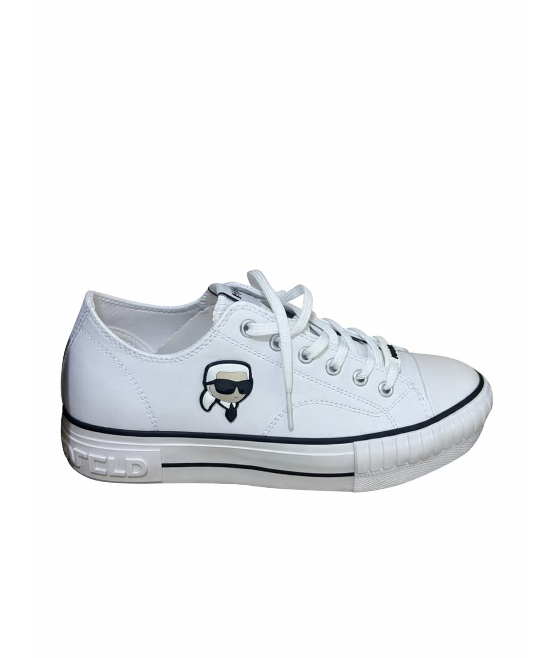 KARL LAGERFELD Белые кожаные кеды, фото 1