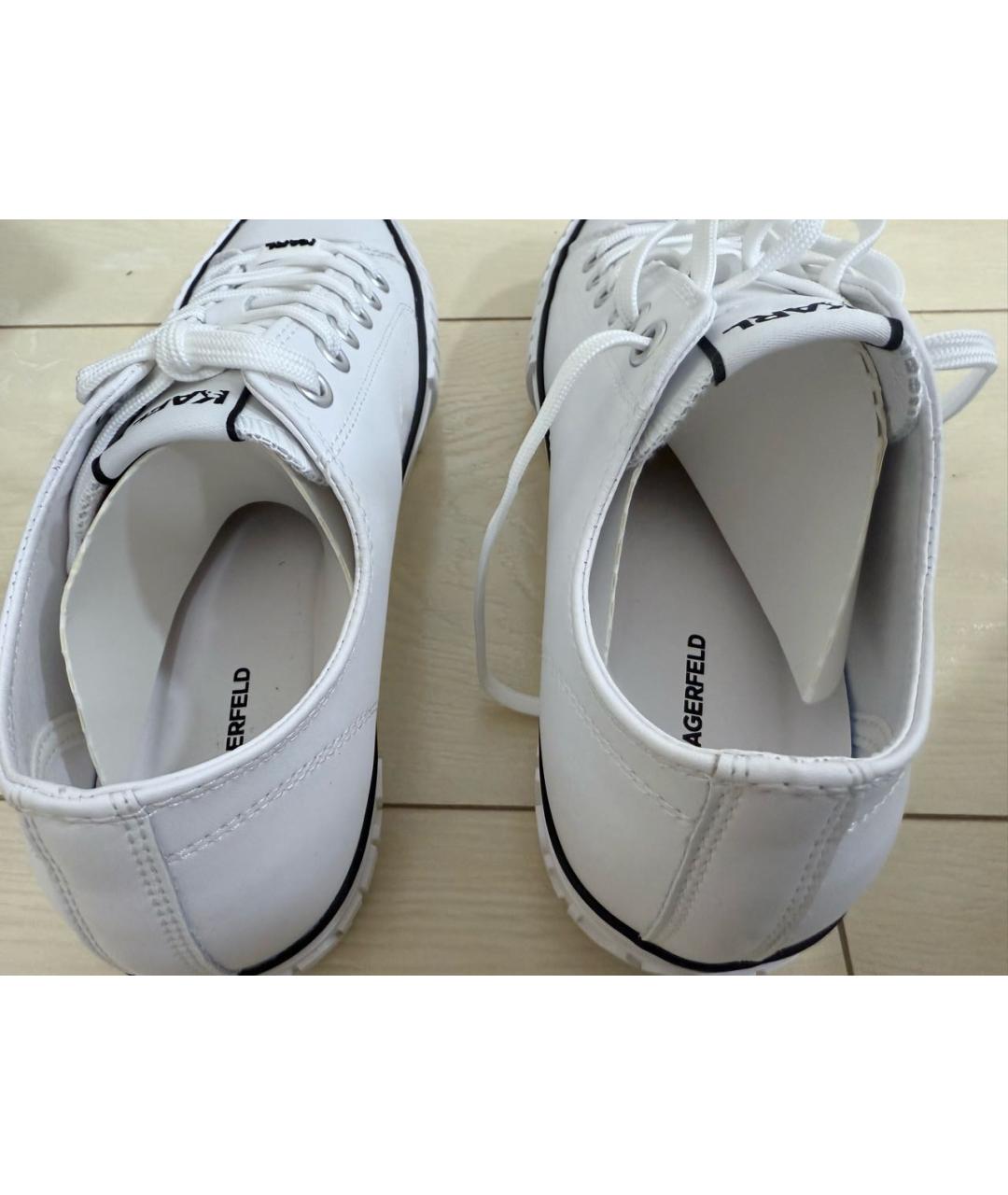 KARL LAGERFELD Белые кожаные кеды, фото 4