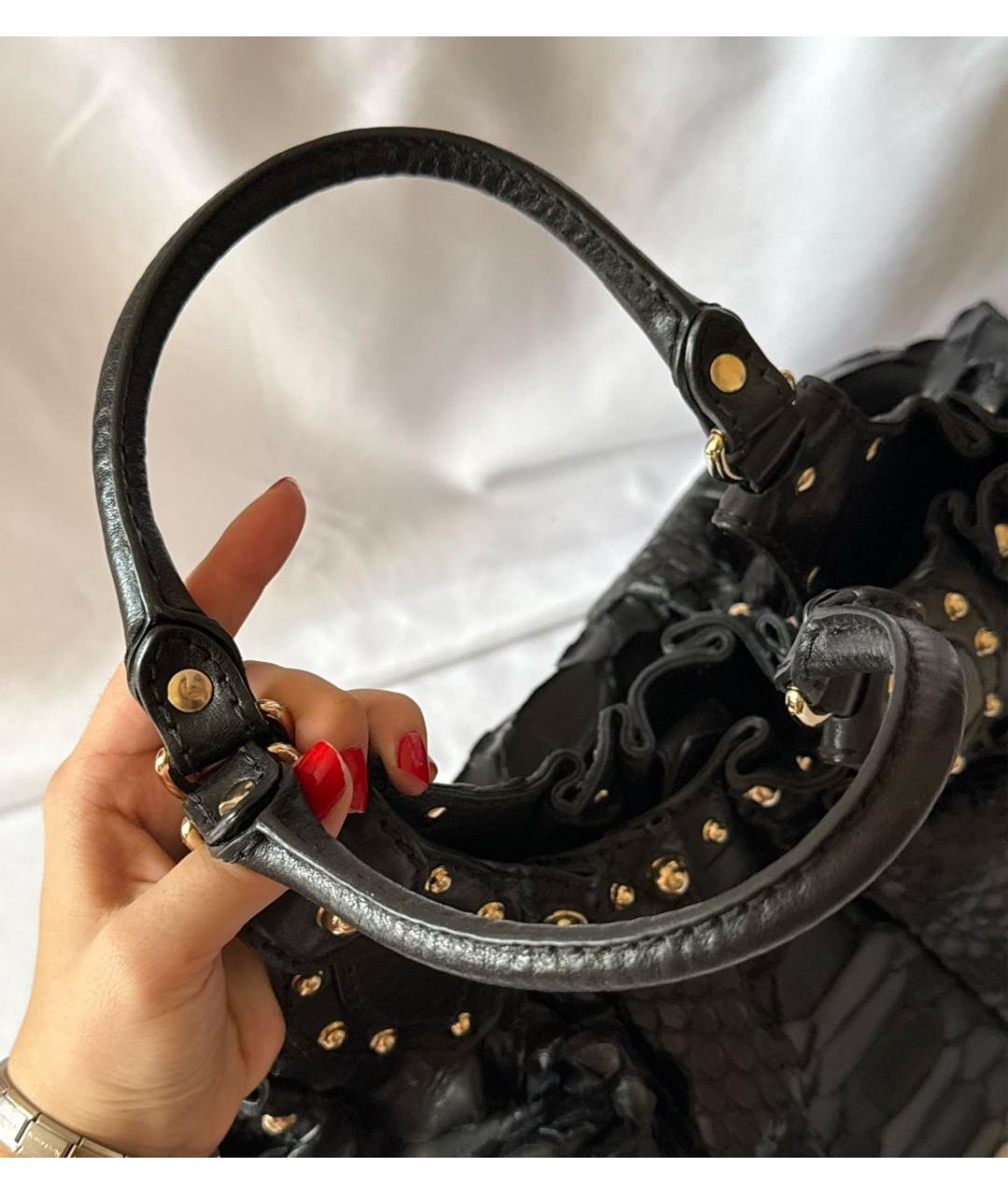 GUCCI Черная кожаная сумка тоут, фото 3