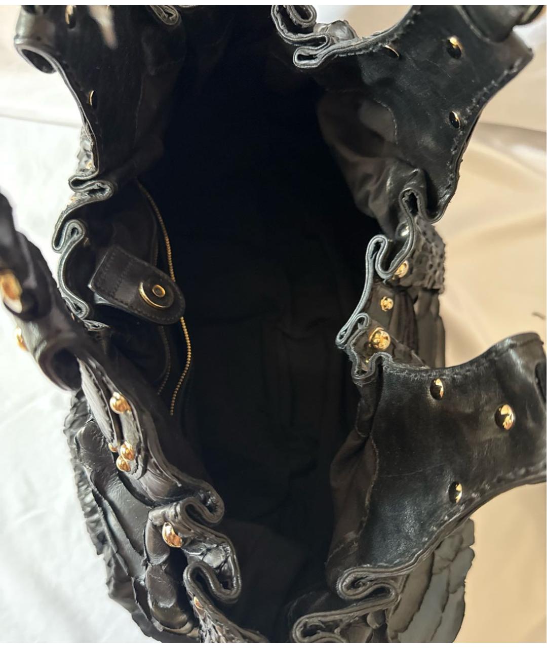 GUCCI Черная кожаная сумка тоут, фото 6