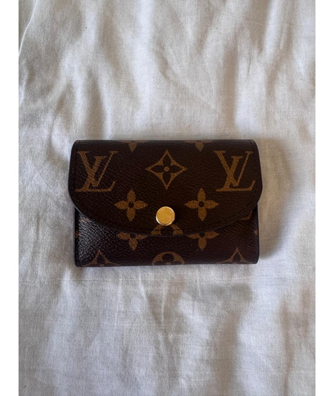 LOUIS VUITTON Коричневый кожаный кошелек, фото 4