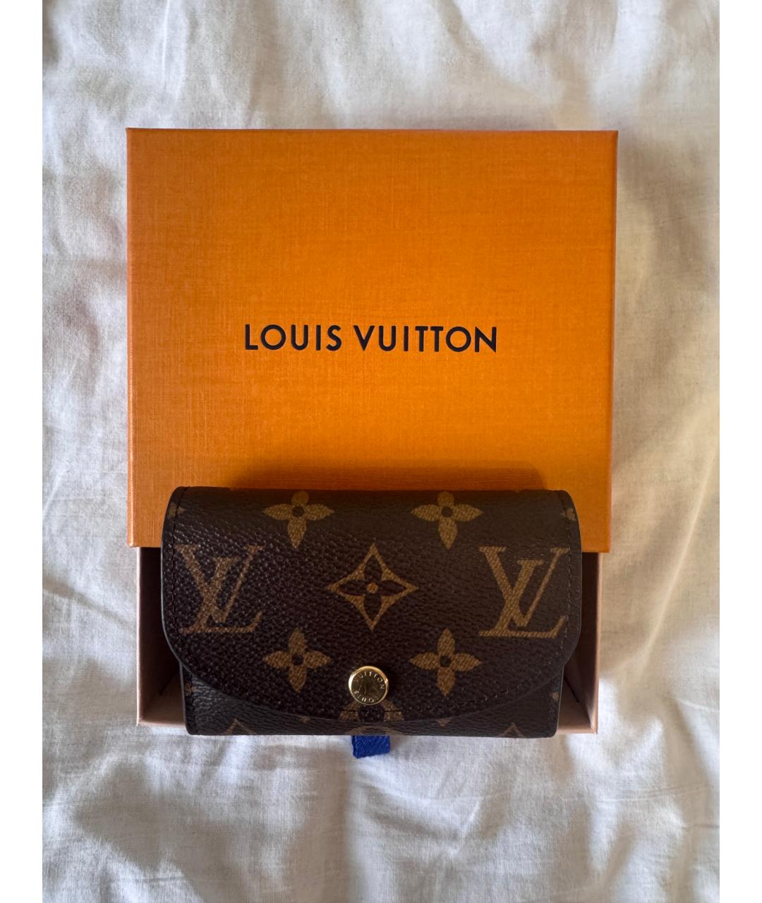 LOUIS VUITTON Коричневый кожаный кошелек, фото 3