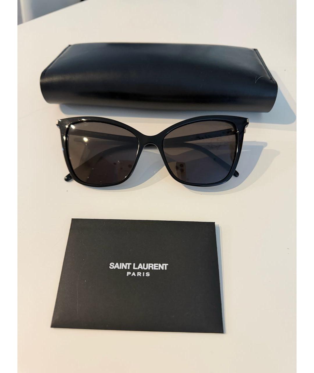 SAINT LAURENT Черные пластиковые солнцезащитные очки, фото 5