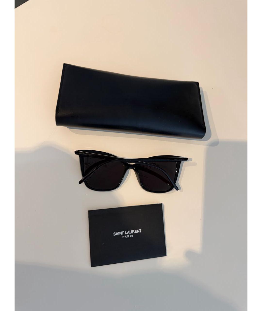 SAINT LAURENT Черные пластиковые солнцезащитные очки, фото 3