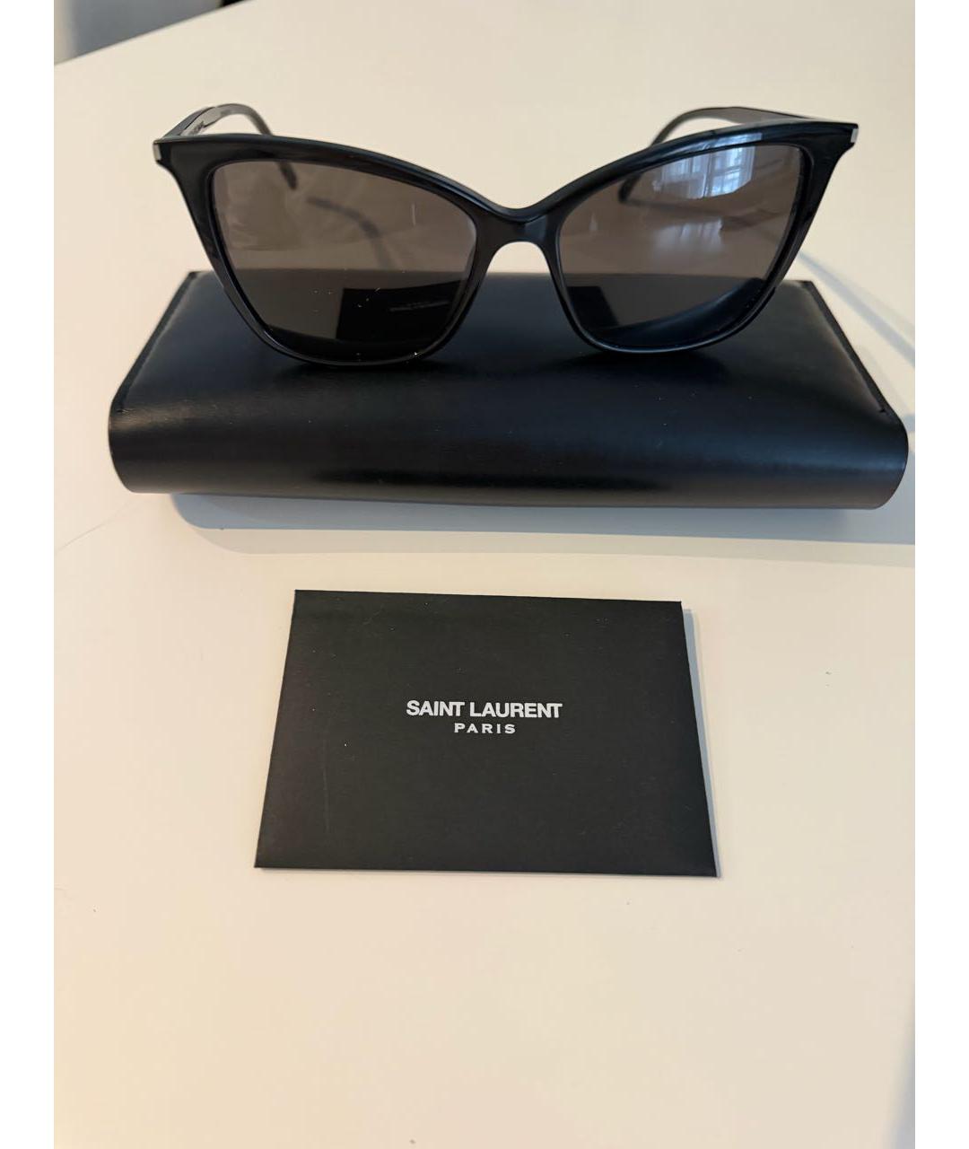 SAINT LAURENT Черные пластиковые солнцезащитные очки, фото 4