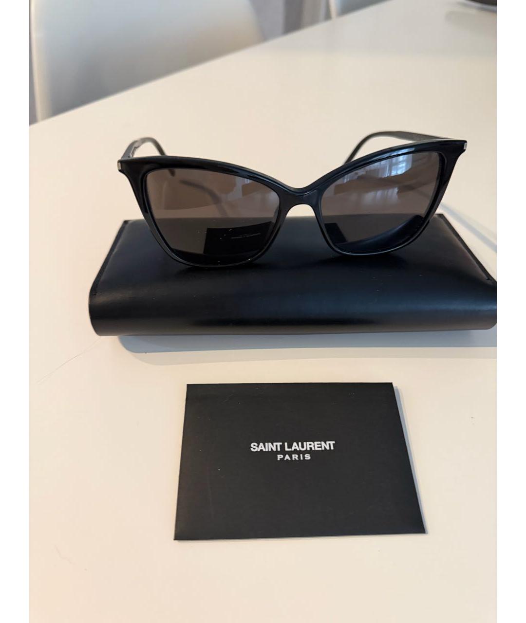 SAINT LAURENT Черные пластиковые солнцезащитные очки, фото 2