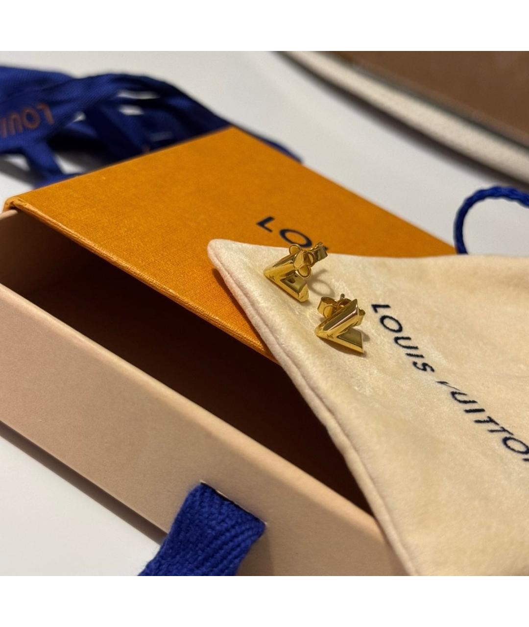 LOUIS VUITTON Золотые латунные серьги, фото 5