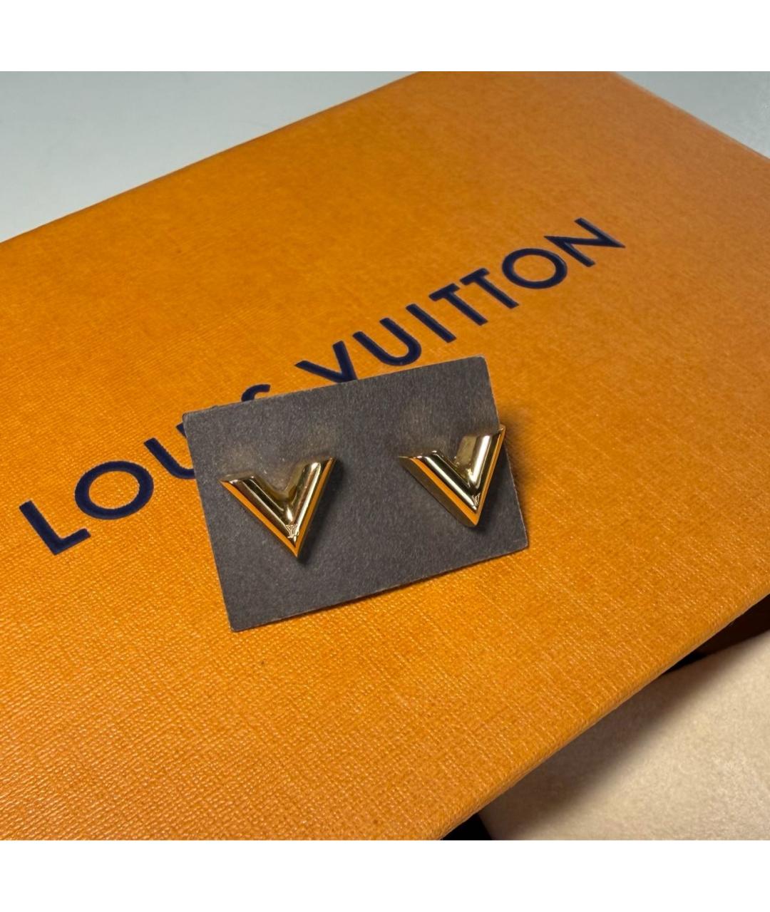 LOUIS VUITTON Золотые латунные серьги, фото 8