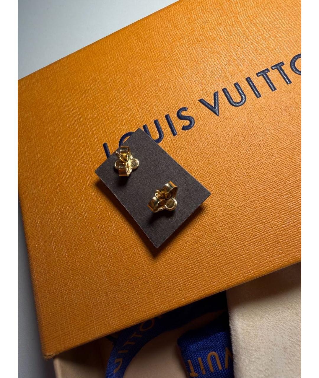 LOUIS VUITTON Золотые латунные серьги, фото 4