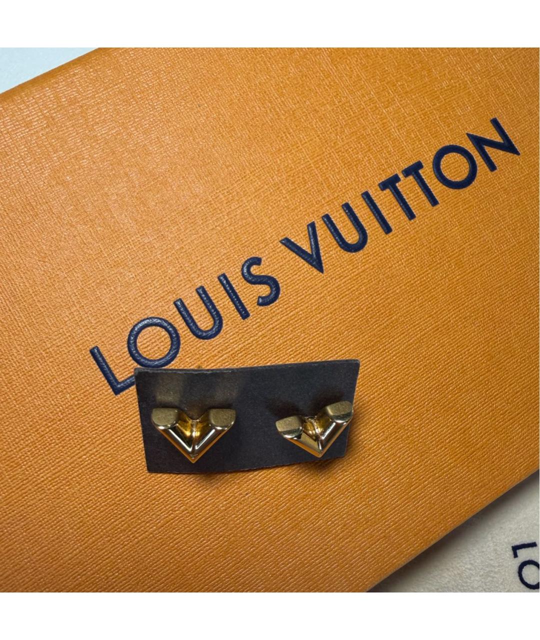 LOUIS VUITTON Золотые латунные серьги, фото 3