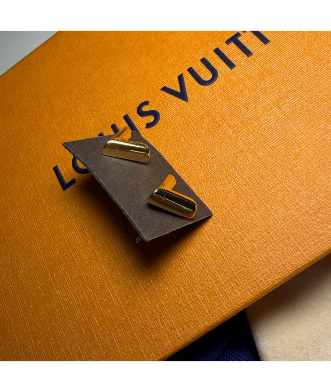 LOUIS VUITTON Золотые латунные серьги, фото 6
