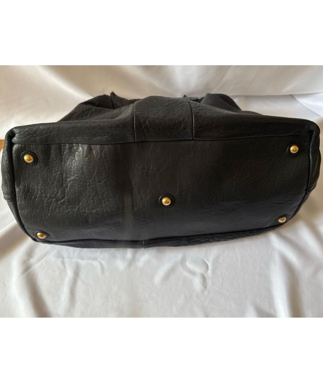 SAINT LAURENT Черная кожаная сумка с короткими ручками, фото 6