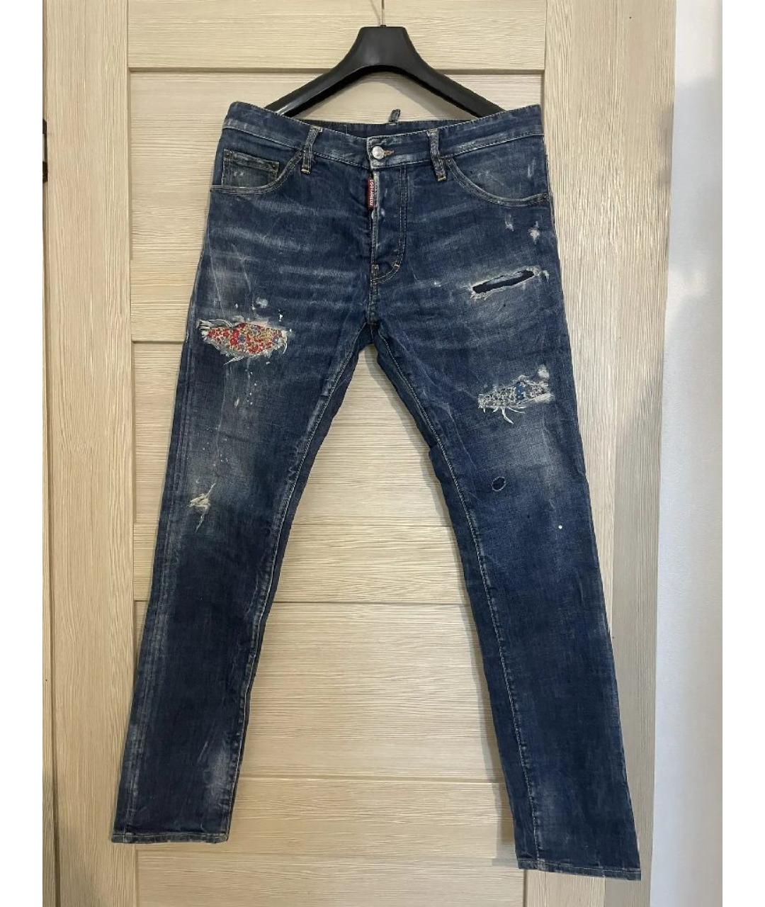 DSQUARED2 Синие хлопковые джинсы скинни, фото 7