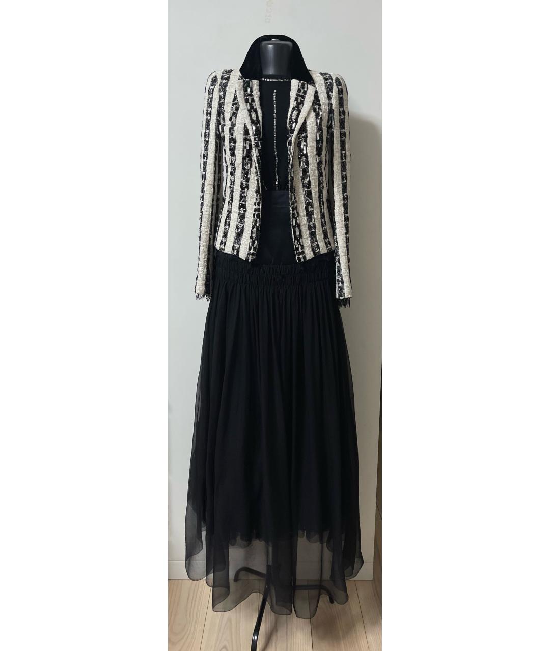 CHANEL Черная шелковая юбка макси, фото 7