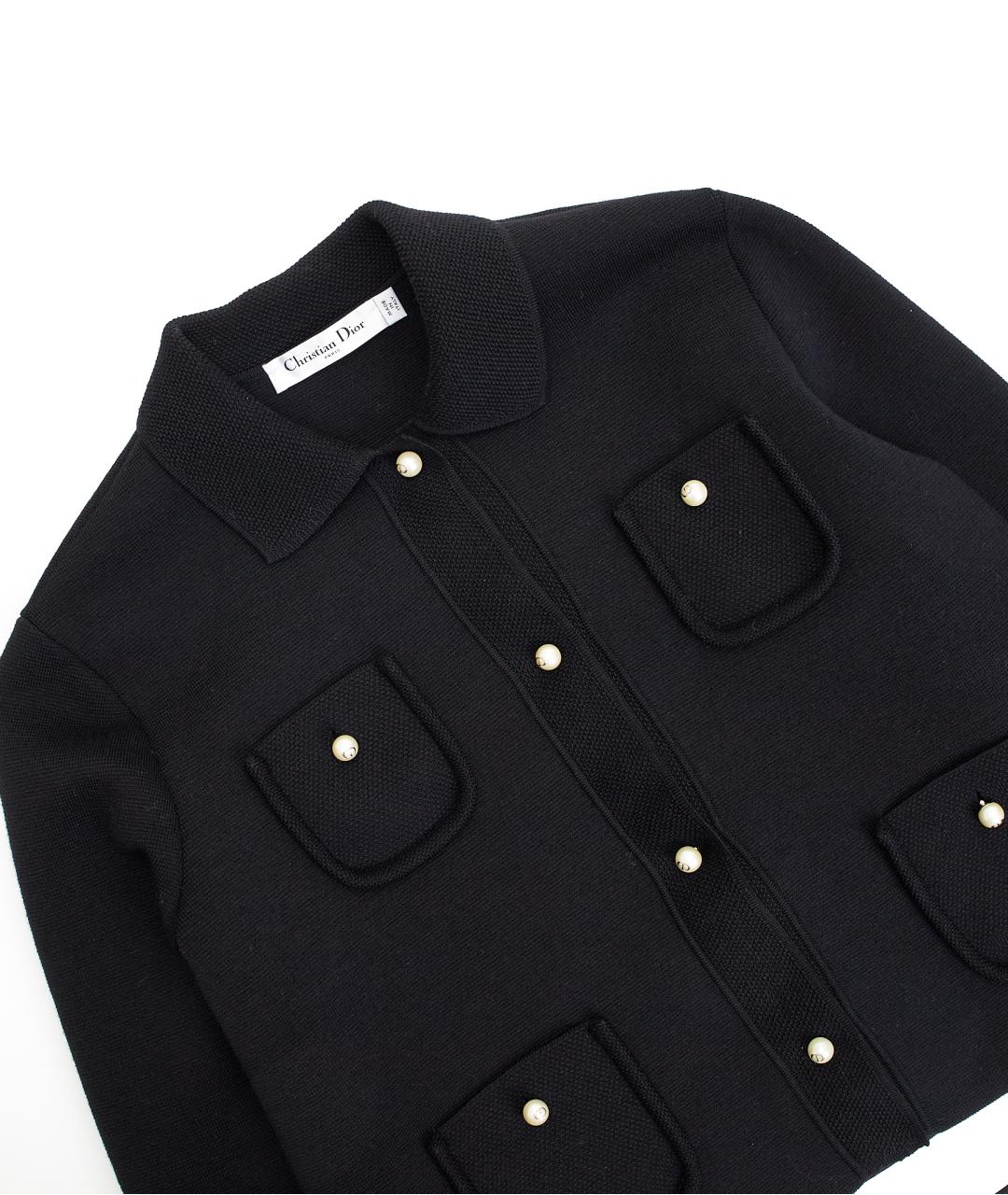 CHRISTIAN DIOR Черный шерстяной жакет/пиджак, фото 3