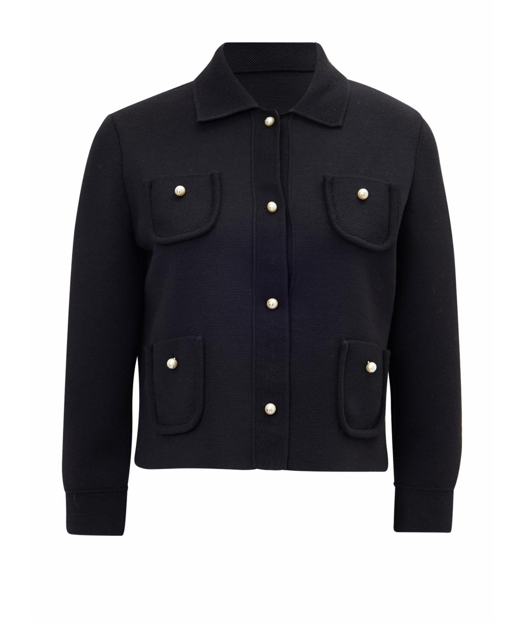 CHRISTIAN DIOR Черный шерстяной жакет/пиджак, фото 1