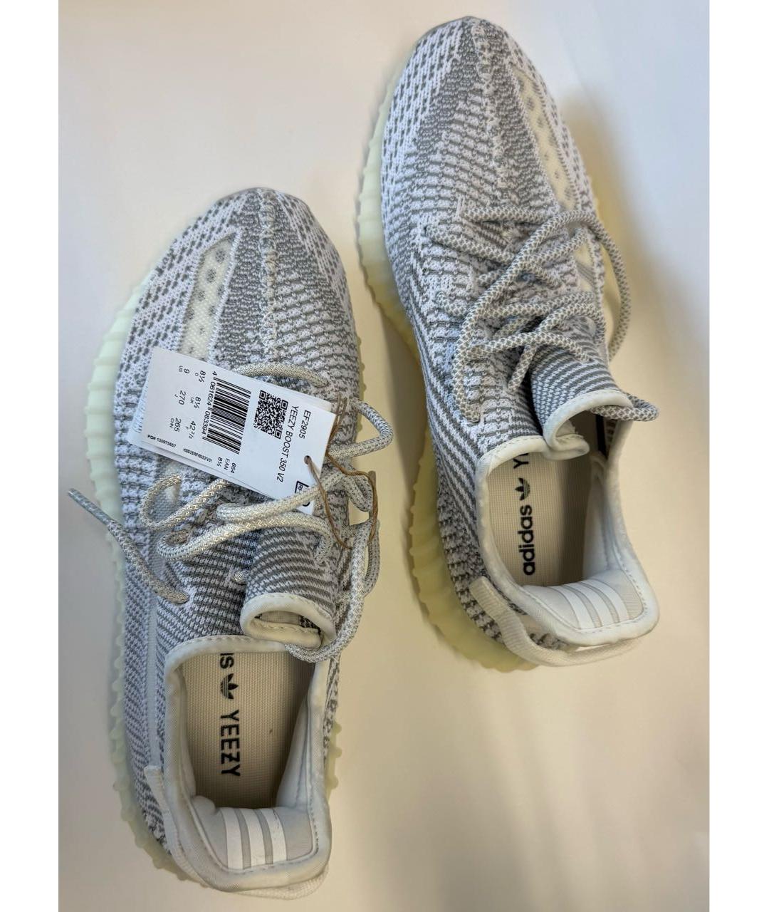 ADIDAS YEEZY Серые текстильные низкие кроссовки / кеды, фото 3