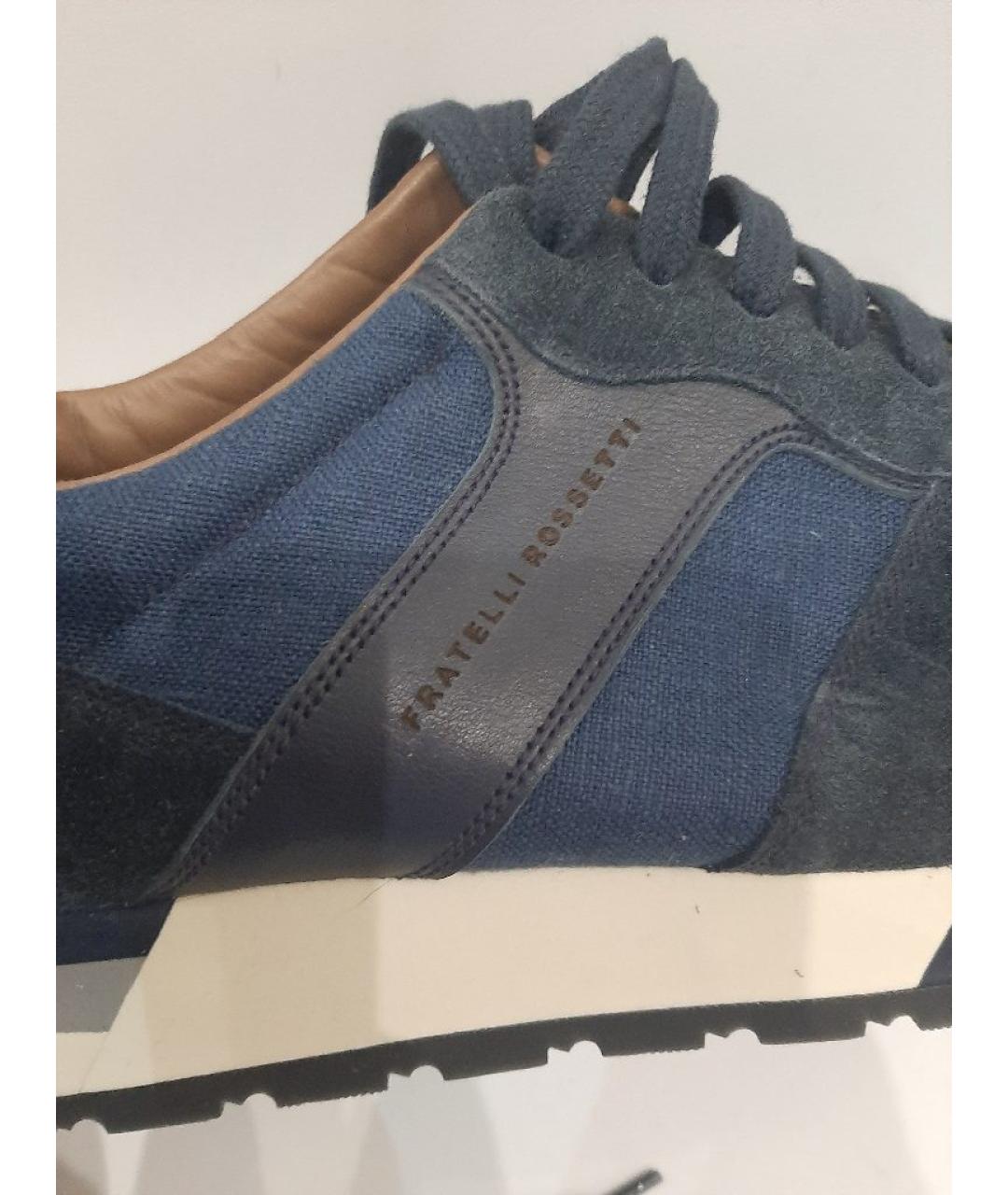 FRATELLI ROSSETTI Темно-синие кожаные низкие кроссовки / кеды, фото 6