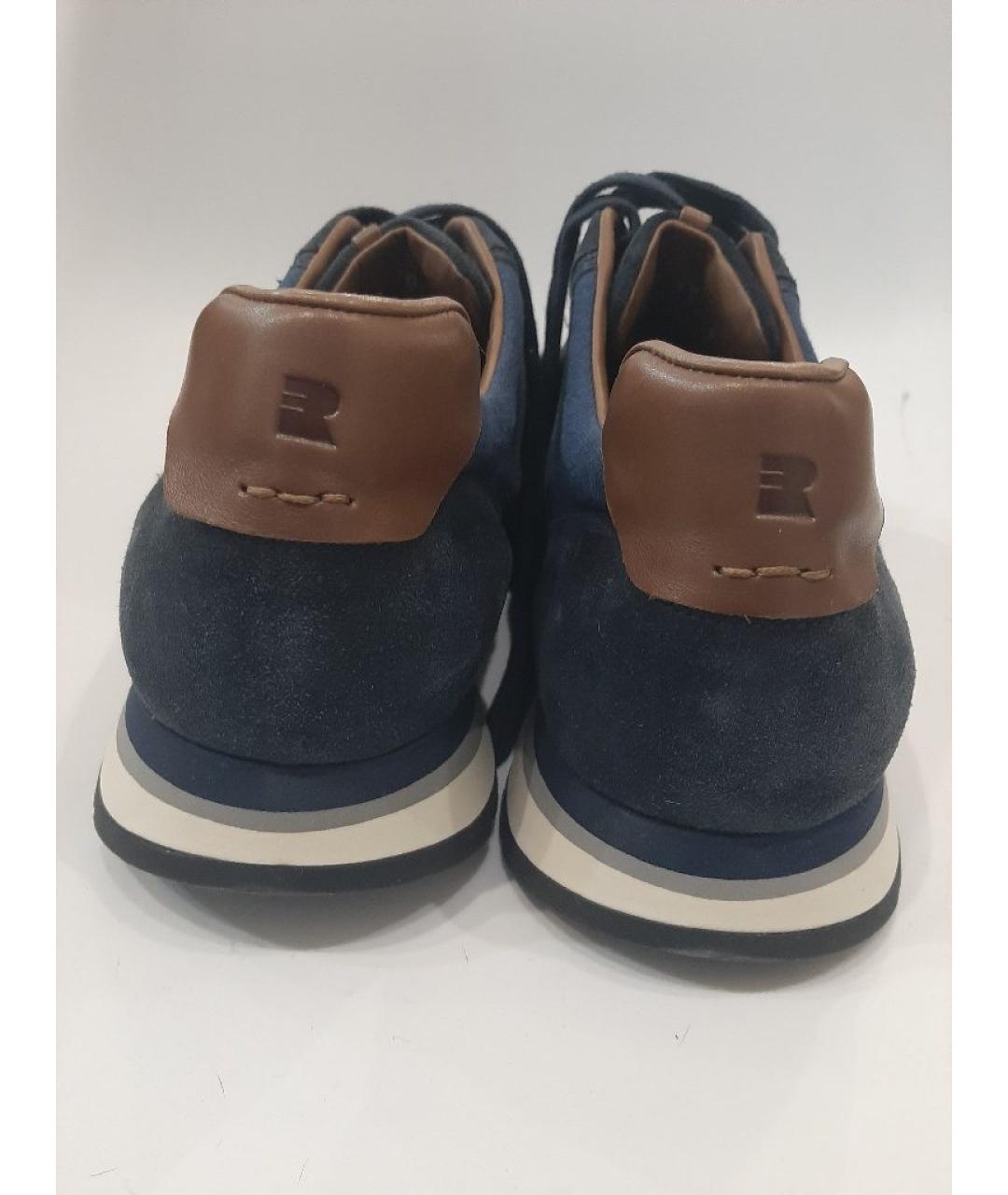 FRATELLI ROSSETTI Темно-синие кожаные низкие кроссовки / кеды, фото 4