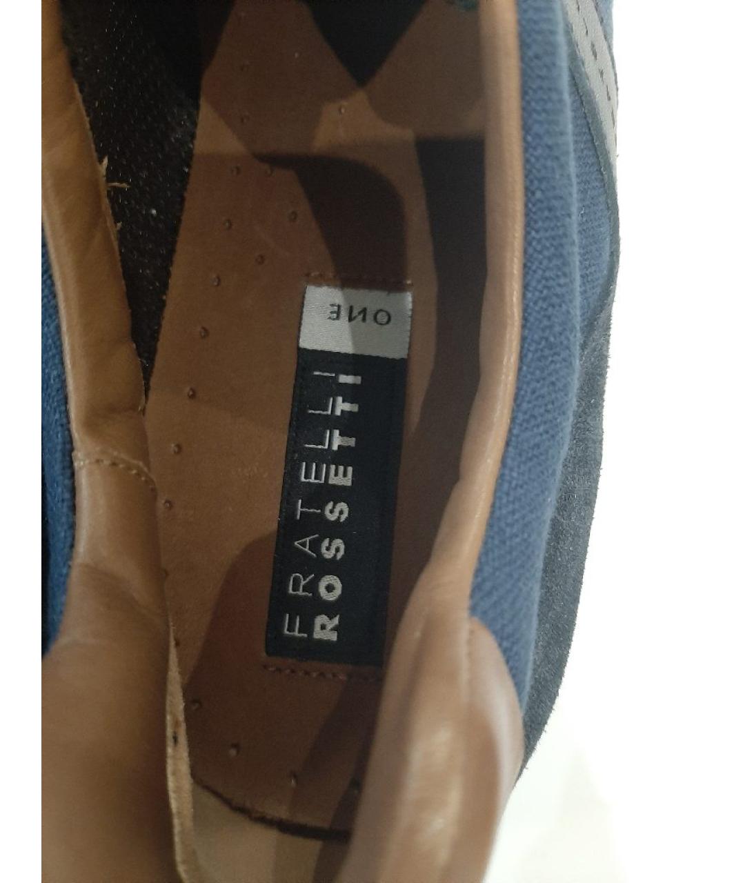 FRATELLI ROSSETTI Темно-синие кожаные низкие кроссовки / кеды, фото 5