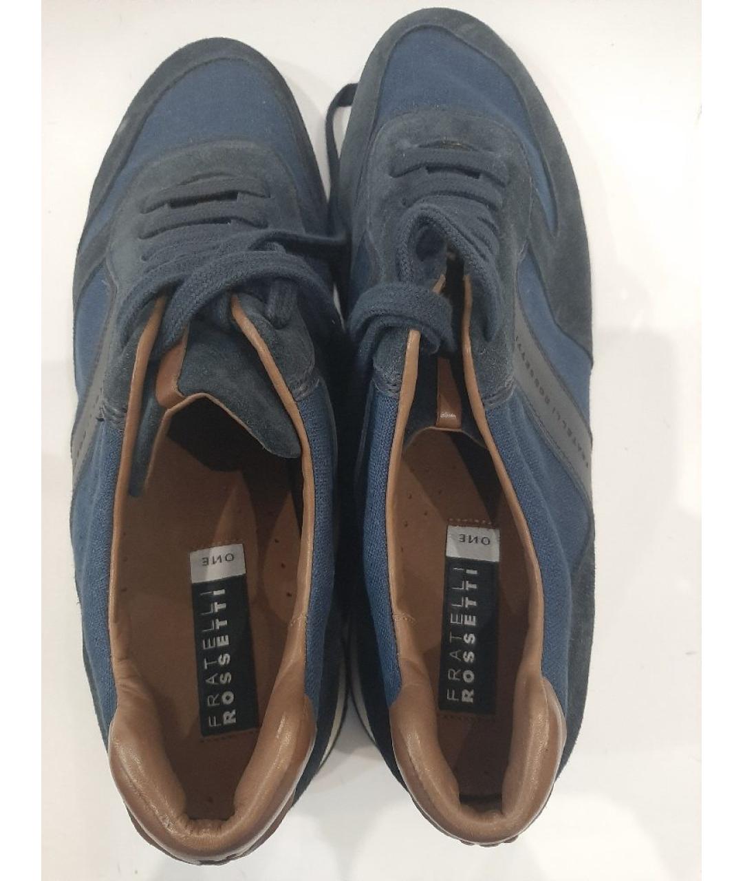 FRATELLI ROSSETTI Темно-синие кожаные низкие кроссовки / кеды, фото 3